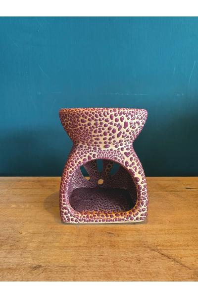 Ceramic Oil Burner - Purple Spotted (OB-P-D)